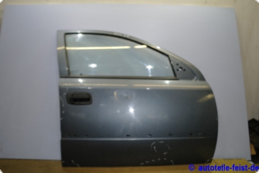 Tür vorn rechts Opel Astra G  4 Türer graublau mit Scheibe Fensterheber