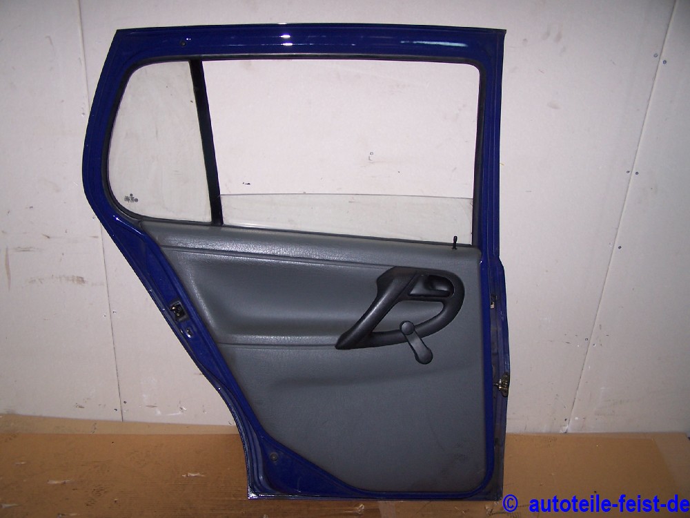 Tür hinten links VW Polo 6N Bj.94-99 blau mit Scheibe MFH
